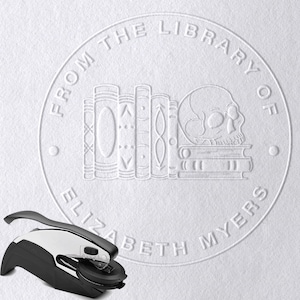 From the Library Of Stamp or Embosser  Book Lover Gift Custom Design
