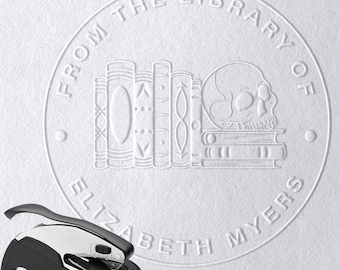 From the Library Of Stamp or Embosser  Book Lover Gift Custom Design