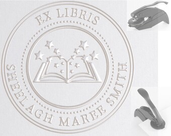 BOOK Embosser Stamp Library Ex Libris Book From The Library Of Book Stamp Custom From The Library of, Custom Embosser, Please Return To