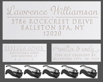 Personalized Rectangle Name and Address Seal Embosser Handheld Seal Embosser Personalized Customized 2"x1" 16 Designs To Choose Custom Seal