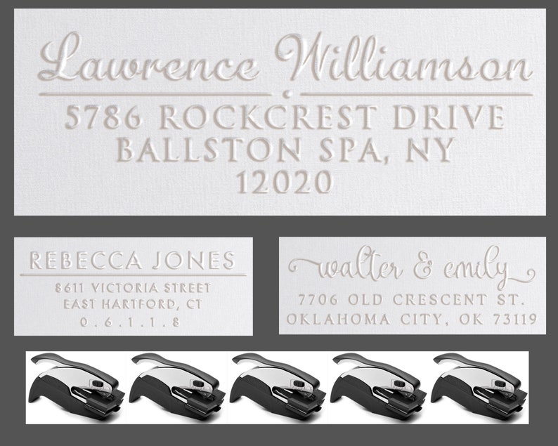 Personalized Rectangle Name and Address Seal Embosser Handheld Etsy