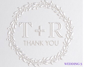 Wedding Embosser Stamp - Embosser Seal for Wedding Envelopes Monogram Wedding Stamp - Couples Initials Personalized Monogram Wedding