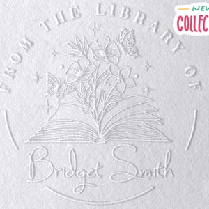 TOP SELLER - Book Stamp Library Embosser Stamper From the library of, Custom Embosser Stamp Ex Libris Embosser