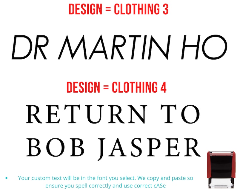 May include: A black and white image with the text "DESIGN = CLOTHING 3" and "DR MARTIN HO" in a bold, sans-serif font. Below that, the text "DESIGN = CLOTHING 4" and "RETURN TO BOB JASPER" in a serif font.
