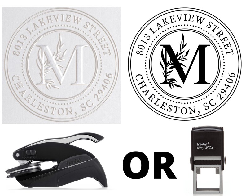 Custom Embosser Custom Address Embosser Embossing Stamp Etsy