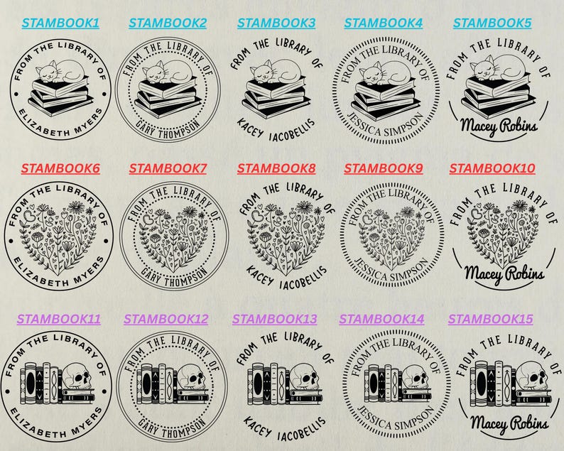 Library Stamp Design Custom Self-inking Library Stamp – Personalized Book Stamp – Ex Libris ...