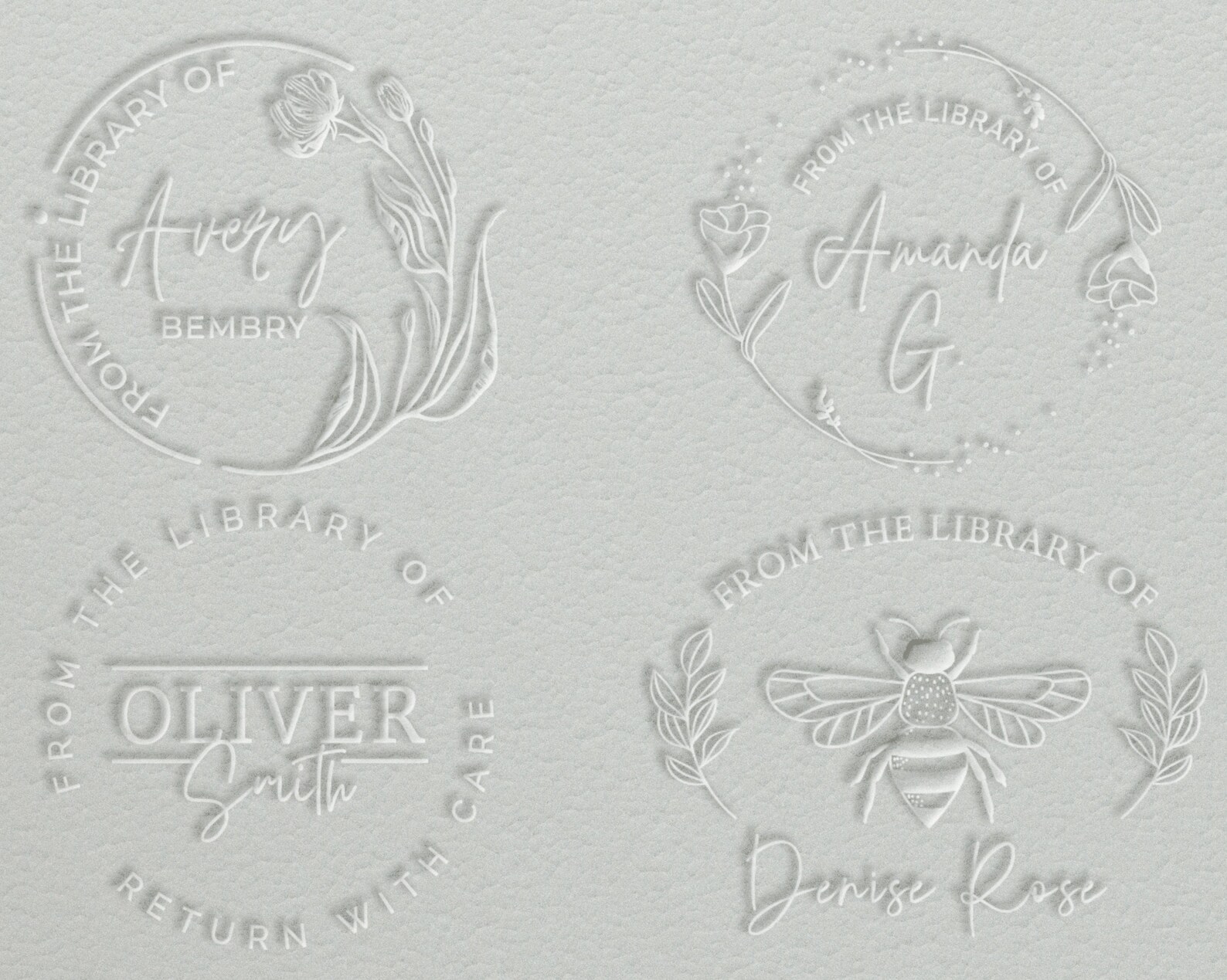 Personalized from the library of embosser, Custom Monogram Embosser Stamp, Library Stamp, teacher embosser, trendy, elegant, floral