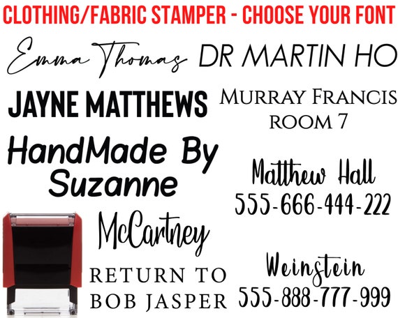 Name Stamp for Clothes Self-inking, Tagless Clothing Labels, Nursing Home  Labels Stamp, Custom Camp FABRIC Markers, Textile Cloth Label 