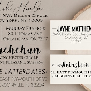 Personalized Address Stamp Labels Self Ink 3 Line Modern Business Family or Wedding Stamper Custom Stamp Housewarming Gift Real Estate Gifts