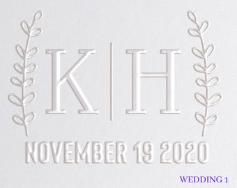Wedding Embosser Stamp - Embosser Seal for Wedding Envelopes Monogram Wedding Stamp - Couples Initials Personalized Monogram Wedding