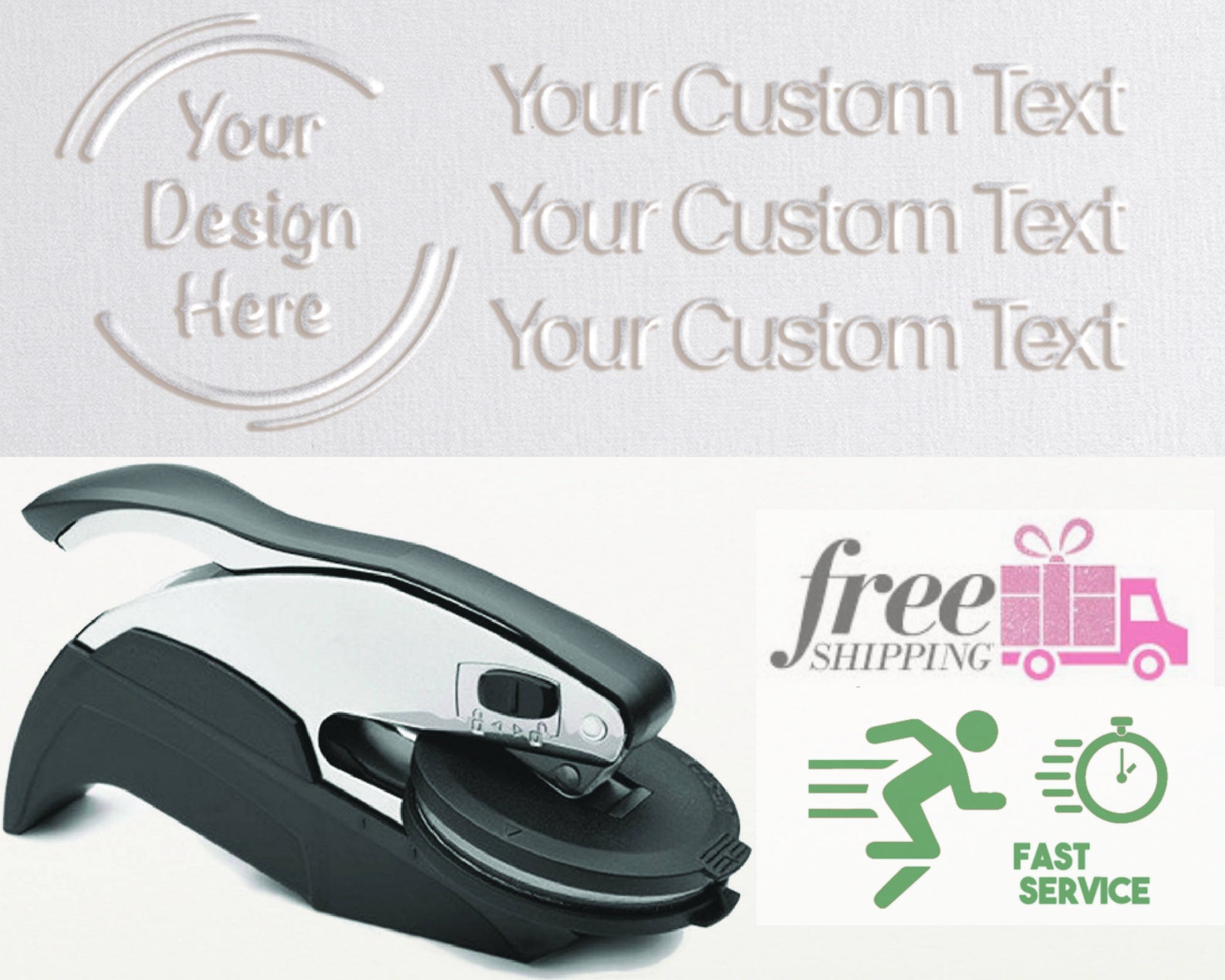 Logo Embosser Custom Embosser Monogram Embosser Hand Held Etsy