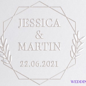 Wedding Embosser Stamp - Embosser Seal for Wedding Envelopes Monogram Wedding Stamp - Couples Initials Personalized Monogram Wedding