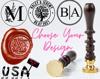 Custom 1" Wax Stamp Initial Wax Classic Sealing Wax Seal Stamp Wedding Custom Wax Seal Stamp Kit Wedding Couple Initials Monogram SealingWax