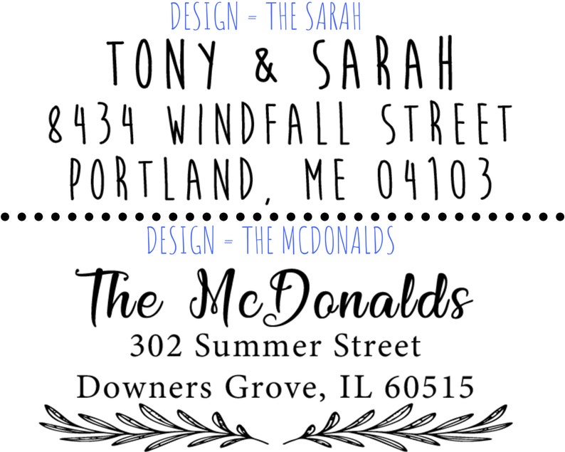 Custom Address Stamp Self Inking Script Floral Wedding Invite Name Mail Return Address Stamper Wood Self-Inking Return Address Stamps