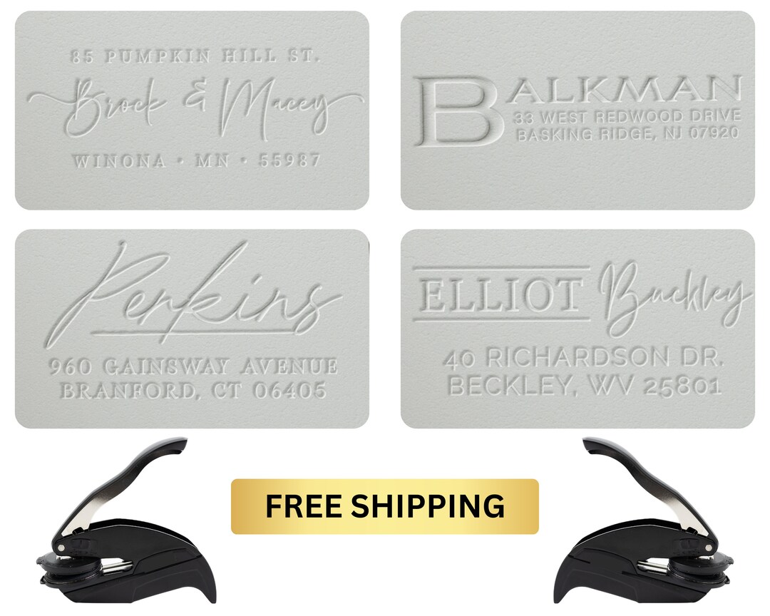 PERSONALIZED EMBOSSER Custom Address Embosser Return Address Embosser