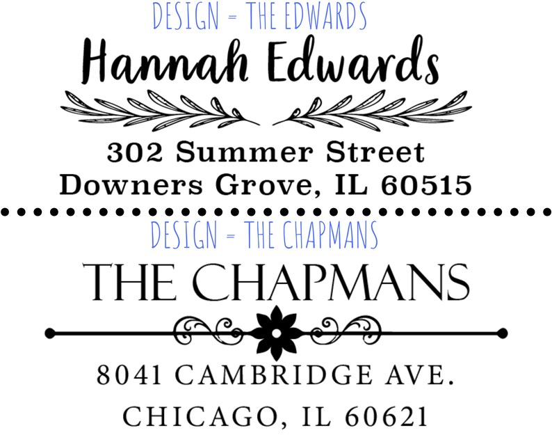 Custom Address Stamp Self Inking Script Floral Wedding Invite Name Mail Return Address Stamper Wood Self-Inking Return Address Stamps