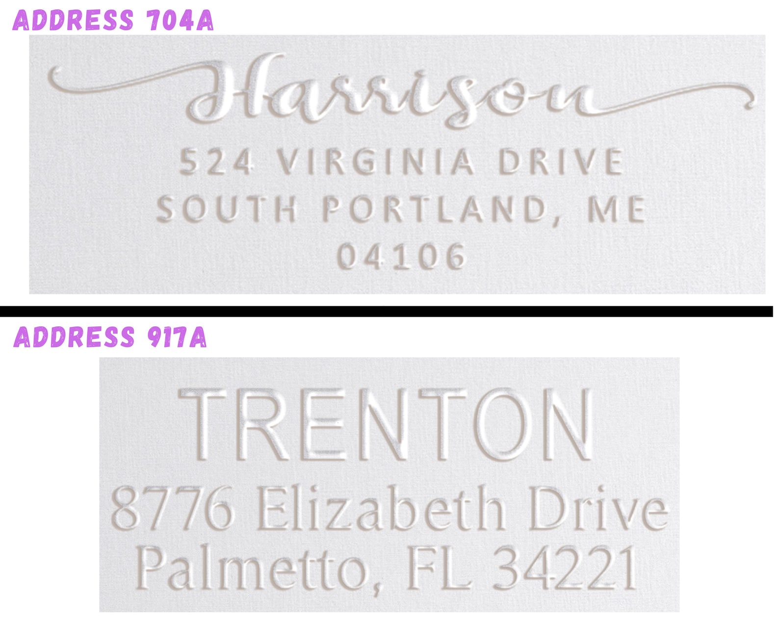 Personalized Rectangle Name and Address Seal Embosser Handheld Etsy