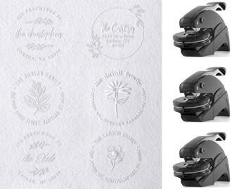 Custom Round Address Embosser, Elegant address Embosser, Modern Address Embosser, Wedding Embosser, Return Address Embosser, Personalized