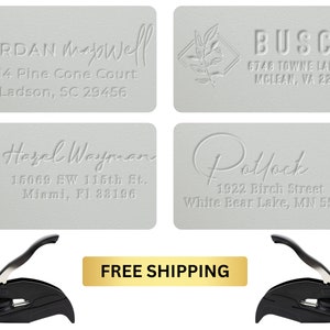 Personalized Name and Address Seal Embosser Handheld Return Address Seal Embosser Personalized Customized 2&quot; x 1&quot; 16 Designs To Choose