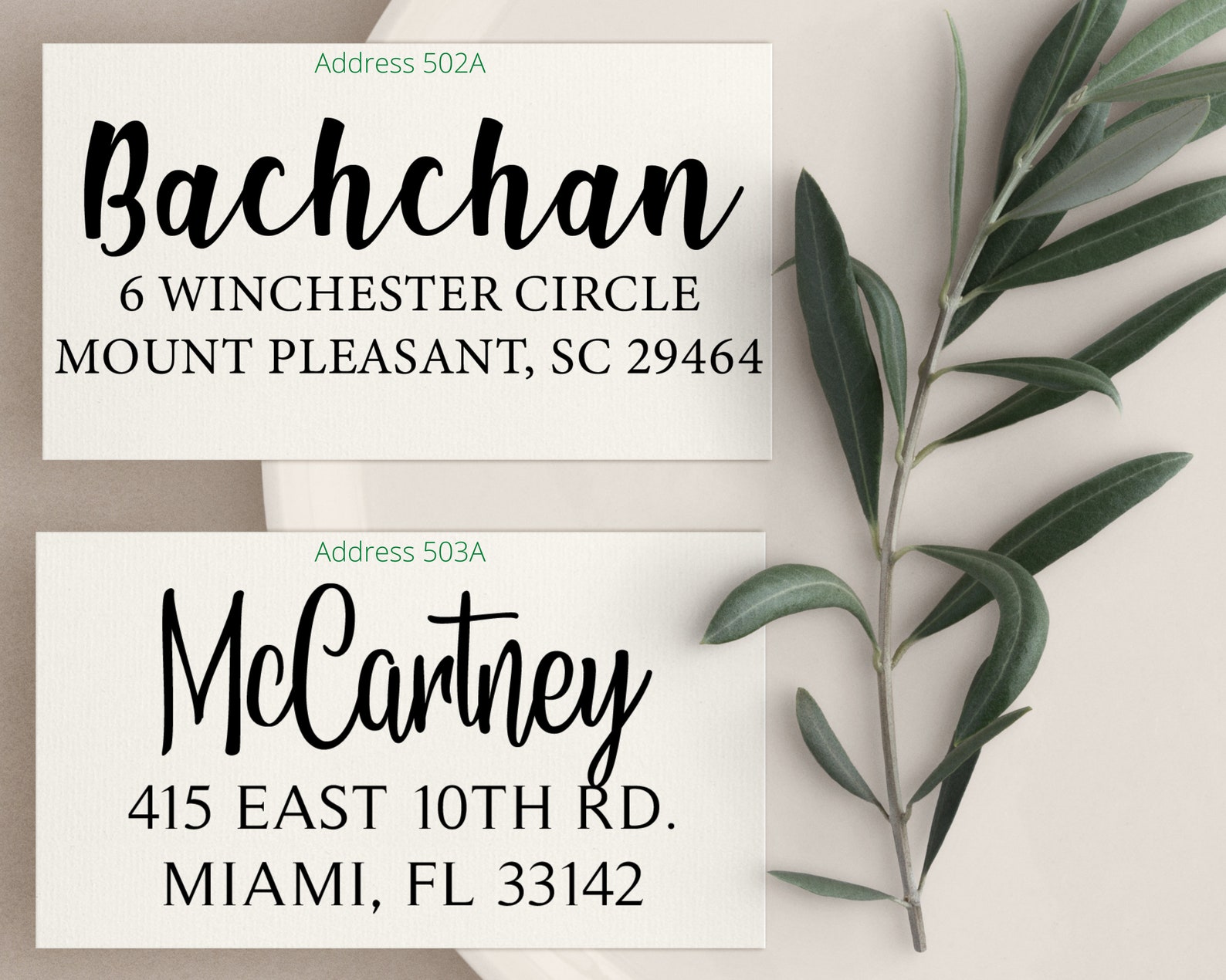 Personalized Address Stamp Labels Self Ink 3 Line Modern Business ...