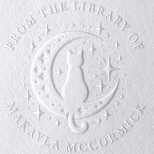 EXLIBRIS Book Embosser From the library of embosser, Custom Embosser Stamp,Book Embosser,Library Stamp, Monogram Embosser Stamp Horse Cat
