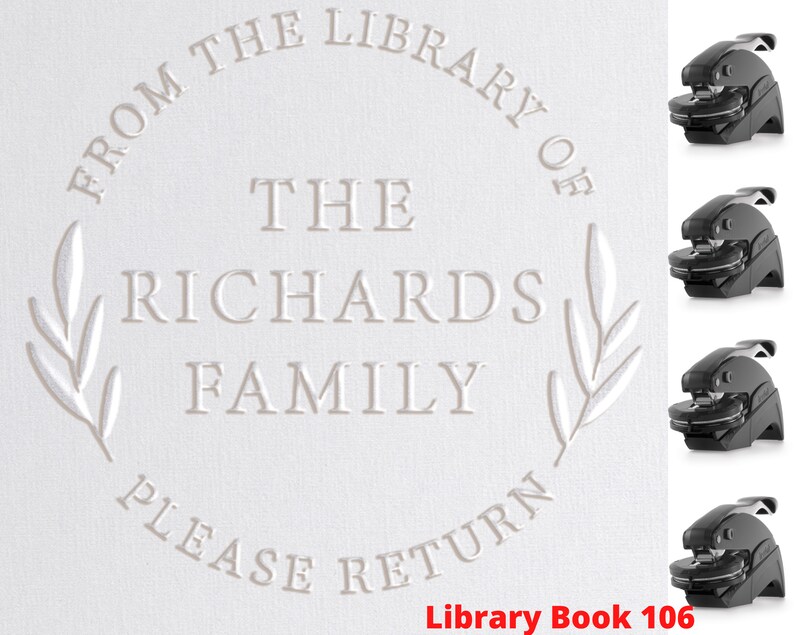 Library Embosser Book Embosser Personalized Custom Embosser Etsy