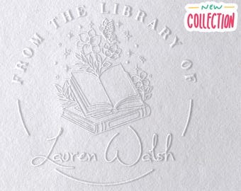 Personalized Ex Libris Book Embosser | Book lover gifts | Custom From The Library Of Book Stamp | Library Embosser
