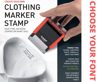 CLOTHING MARKER, Custom Clothing Stamp, Camp Stamp, FABRIC Stamp, Clothing markers, Textile Stamp, Cloth Stamp, Label Clothing