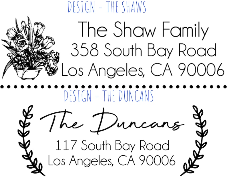 Custom Address Stamp Self Inking Script Floral Wedding Invite Name Mail Return Address Stamper Wood Self-Inking Return Address Stamps