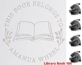 Library Book Embosser Custom Ex Libris Family Library Book Lover Gift Flower Library Book Lover Embosser Gift