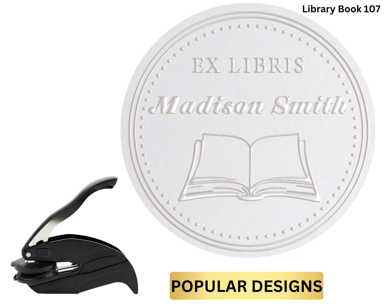 EXLIBRIS Book Embosser From the Library of Embosser Custom Etsy