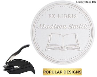 EXLIBRIS Book Embosser From the library of embosser, Custom Embosser Stamp,Book Embosser,Library Stamp, Monogram Embosser Stamp Horse Cat