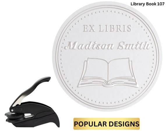 Custom Book Embosser From the Library of Personalized Book Stamp Ex Libris  Seal Book Lover Gift Customized Embossed 