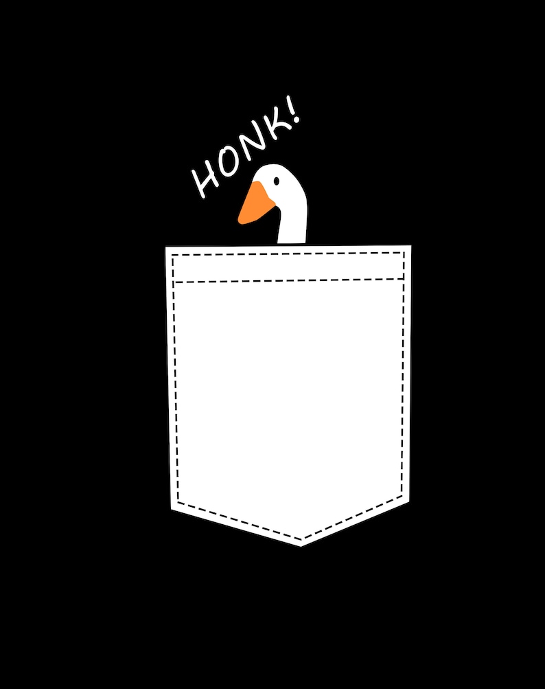 Untitled Goose Game Goose Pocket Tshirt Black Etsy