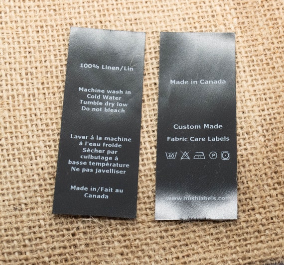 Kledinglabels Personalised Black Satin Wash Care Labels Bespoke ...