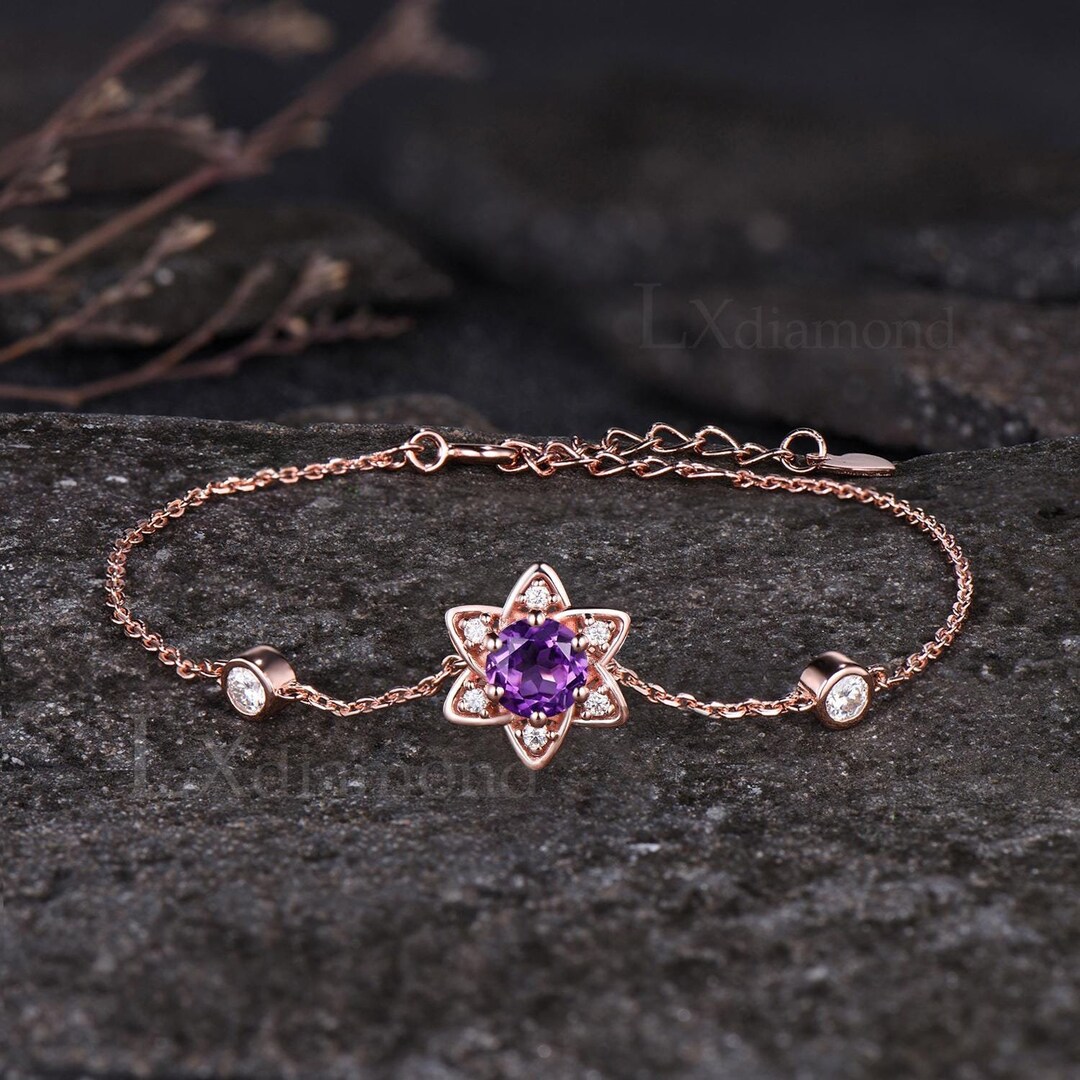 ユニドロブレスレットアメジスト内周16.5センチ ユニドロブレスレット