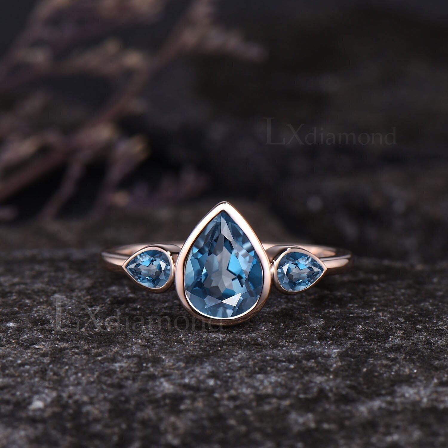 Pear Shaped Yellow Topaz Ring - Etsy