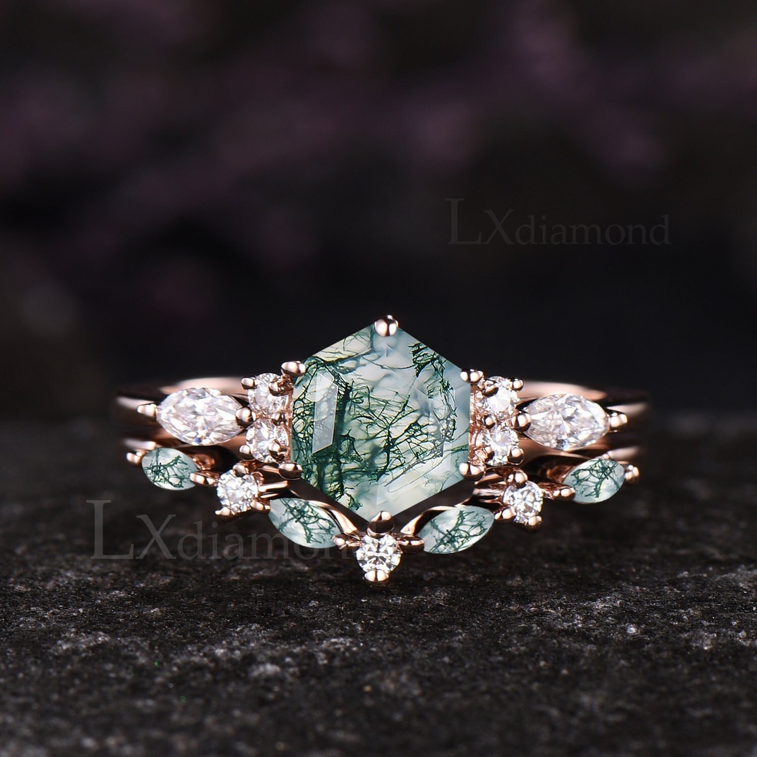 Silver Art Deco Ring Green - Etsy