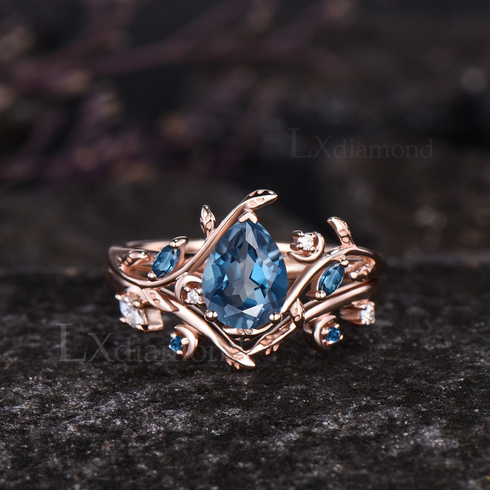 Unique Pear Cut December Birthstone Natural London Blue Topaz ...
