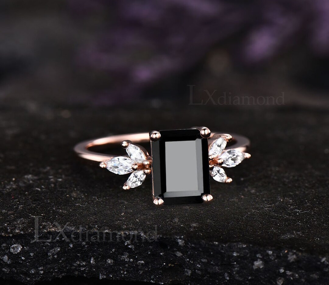 thumbnail image 2 of Avant Gems Men's 14gm Emerald Cut Black Onyx Sterling Silver Ring – 925 Solid, Handmade Signet 2 of 5