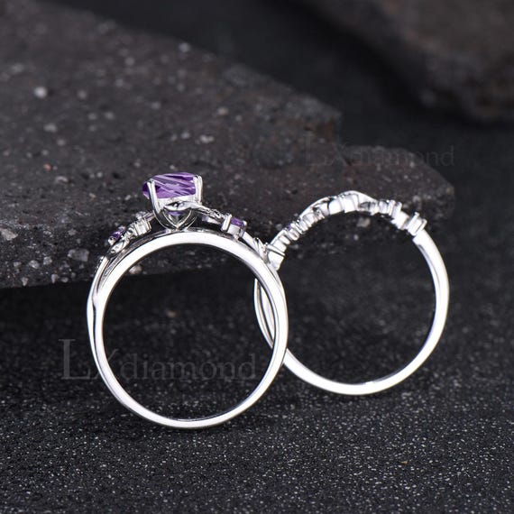 Vintage Firework Cut Alexandrite Pear Engagement Ring Vine Moon