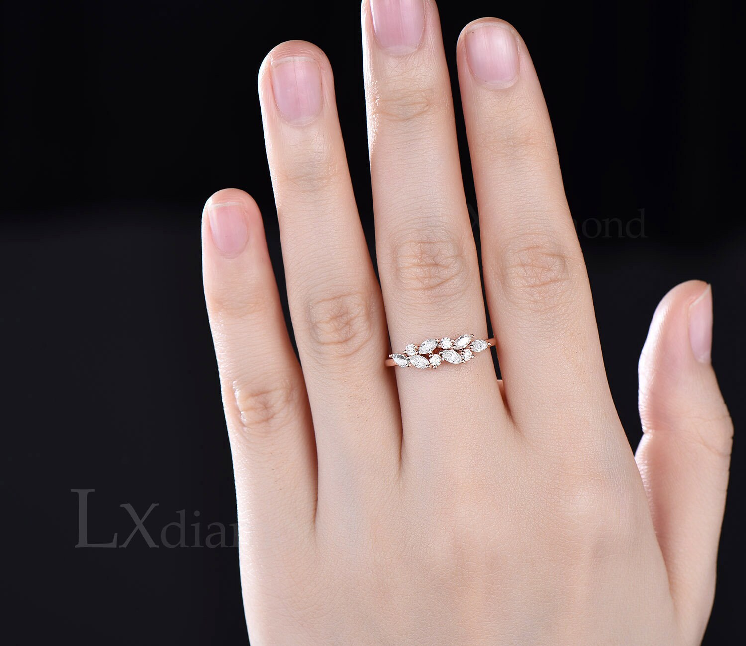 Moissanite Wedding Ring Art Deco Wedding Band 14k 18k Rose - Etsy