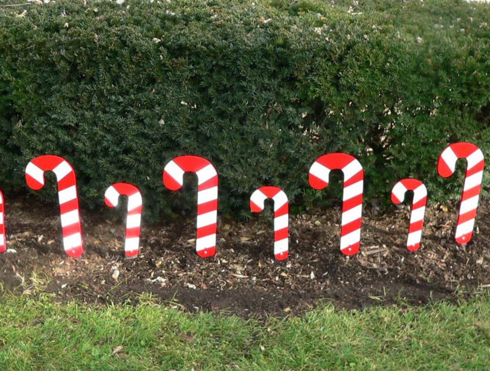 Handcrafted Candy Cane Yard Art Christmas Decoration Sets Etsy