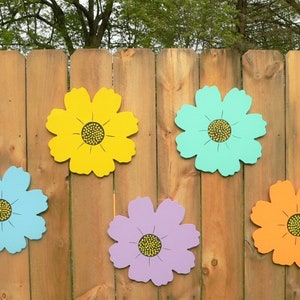 Colorful Cheery Hanging Cosmos Shaped Hand-Crafted Flower Yard Art Decoration