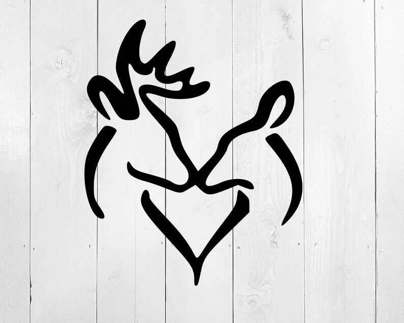 Deer Heart Outline Svg File Deer and Doe Svg Antlers Svg Etsy UK