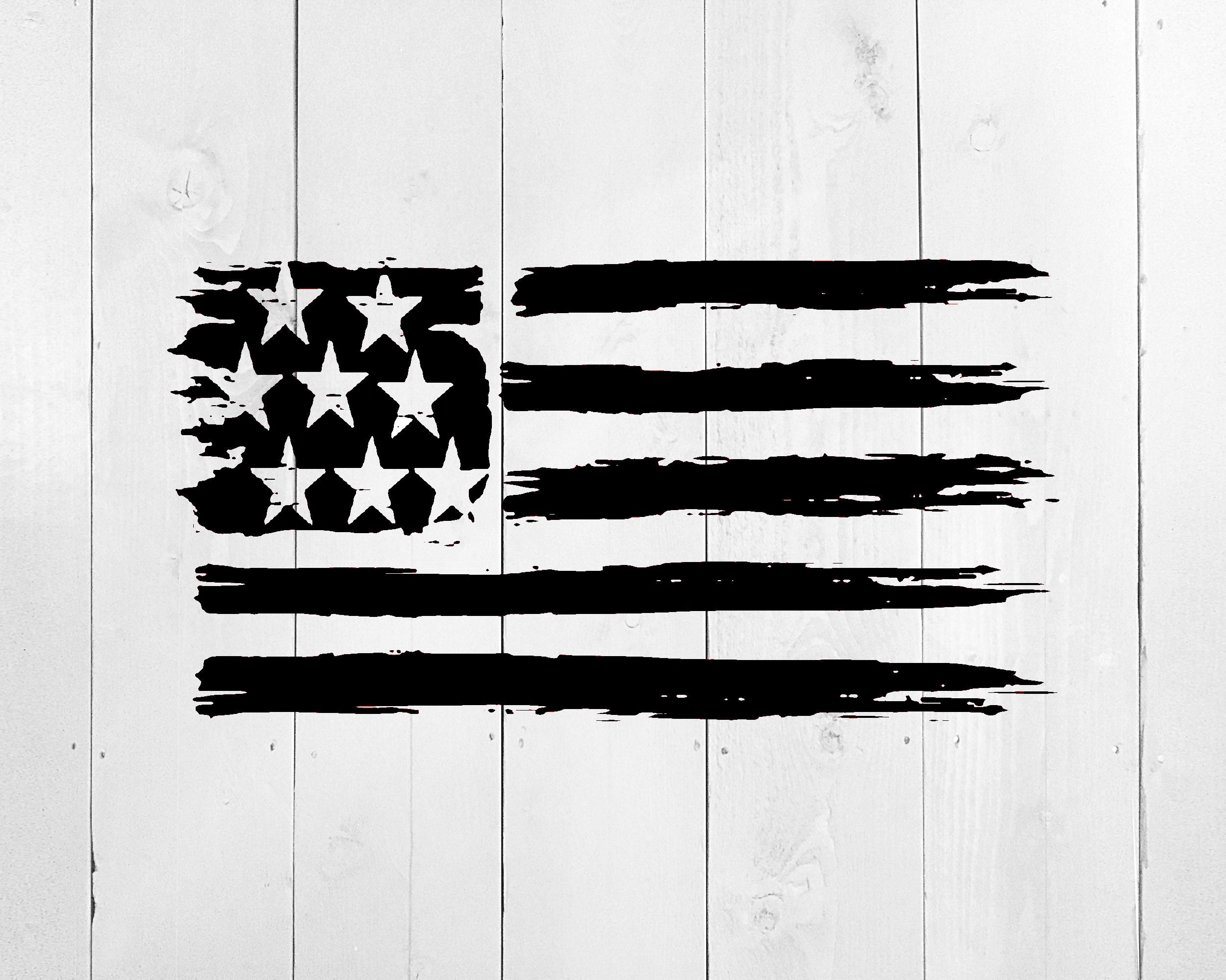 Black Distressed American Flag SVG