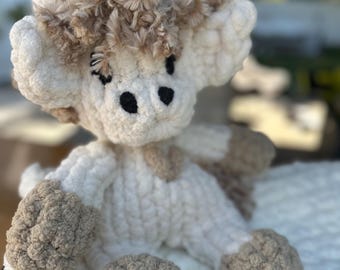 Chunk Knit Handmade Plushie,Lovie, Stuffed highland cow Baby Gift, Baby Shower Gift, Birthday Gift