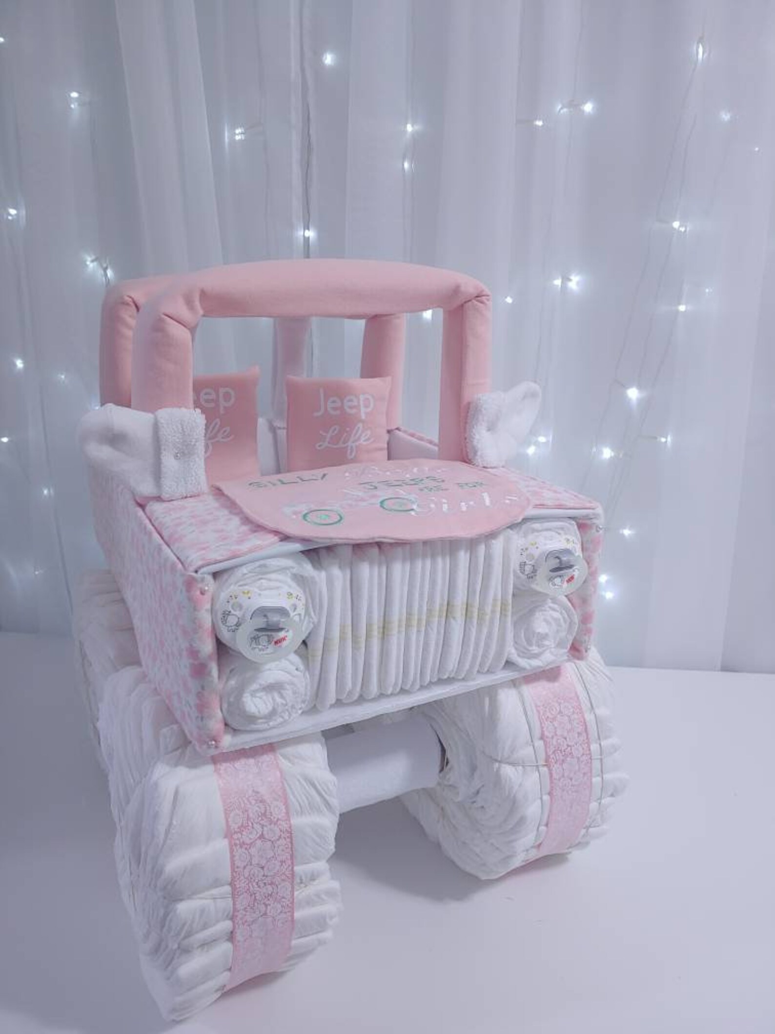 Jeep Diaper Cake for Girl for Baby Shower Gift or Centerpiece Etsy