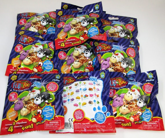 Flipazoo Series 1 Mini Figures Bundle of 10 Blind Bags Flip to See