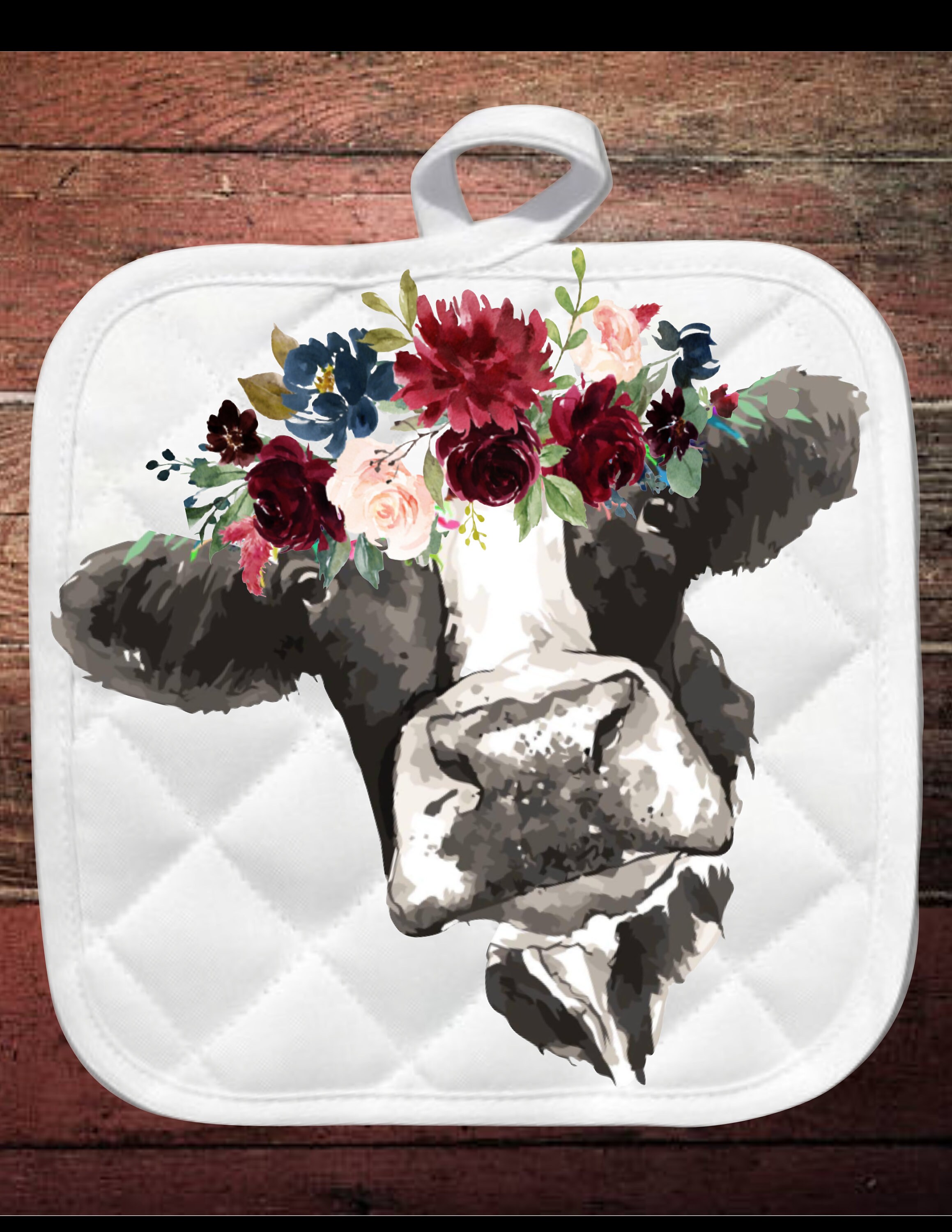 Pot Holder Cow Print Pot Holders Potholders Kitchen Etsy